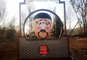 大門口臉譜雕塑 發(fā)光公園小品 仿真雕塑