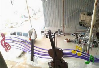 商業街音符雕塑 烤漆擺件 彩繪雕塑