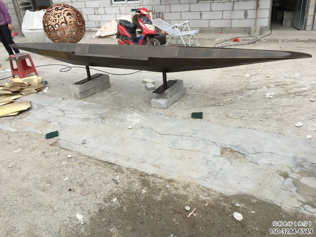 景觀船艇雕塑 烤漆大型小品 酒店雕塑