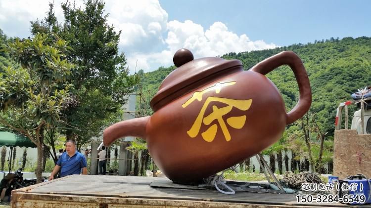 街頭酒壺雕塑 大型別墅區(qū)擺件 鋼管雕塑