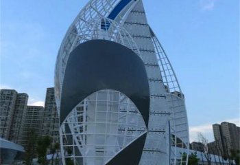 大型帆船雕塑，鍍銅景觀雕塑，鏡面工藝