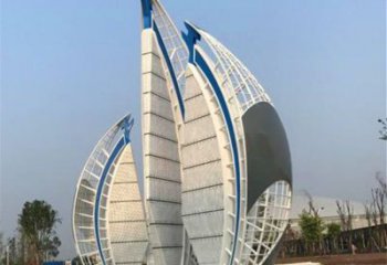 戶外帆船雕塑，鍍金歐式雕塑，鍍金工藝