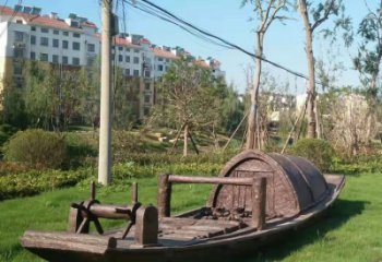 拉絲船艇雕塑 鏤空創意擺件 別墅區雕塑