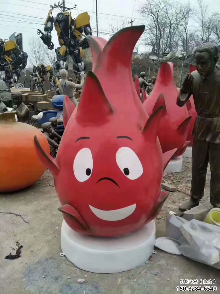 大型火龍果雕塑 商業(yè)街廣場(chǎng)雕塑 古銅色擺件