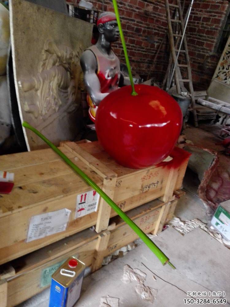 大型櫻桃雕塑 鍛造發(fā)光水果雕塑 房地產(chǎn)雕塑