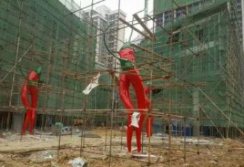 仿古辣椒雕塑 庭院彩繪雕塑 田間小品