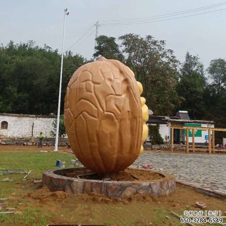 大型核桃雕塑 商業(yè)街廣場雕塑 古銅色擺件