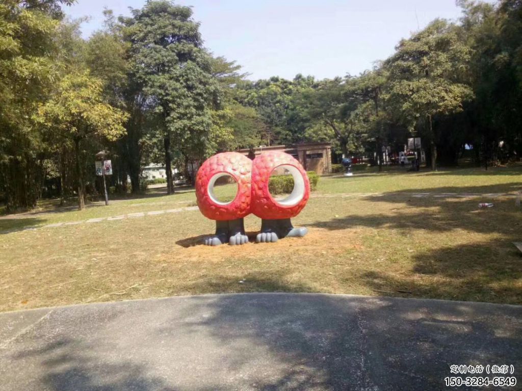 園林荔枝雕塑 田間彩繪雕塑 仿真擺件
