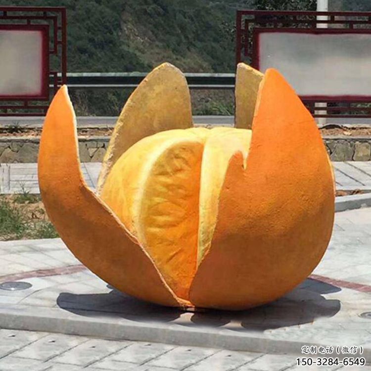 檸檬雕塑，水果仿真擺件，公園廣場雕塑 (5)