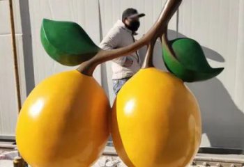 抽象枇杷雕塑 店門口彩繪雕塑 步行街?jǐn)[件