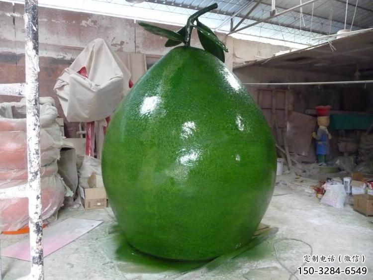 街頭柚子雕塑 大型別墅區水果雕塑 彩繪果蔬雕塑