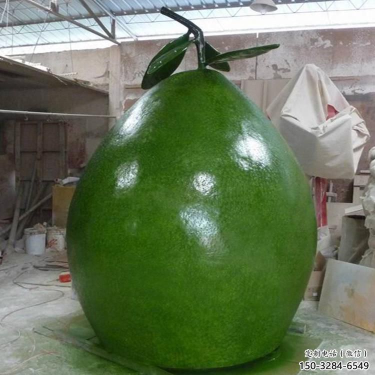 景觀場(chǎng)柚子雕塑 仿真果蔬雕塑 彩繪水果雕塑
