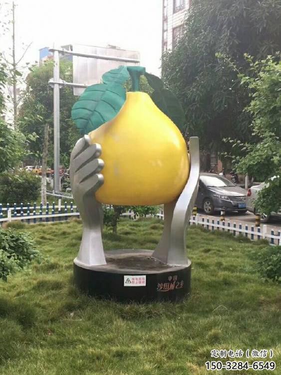酒店柚子雕塑 景觀美陳果蔬雕塑 現代水果雕塑
