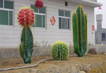 門口仙人掌雕塑 售樓處仿真雕塑 彩繪小品