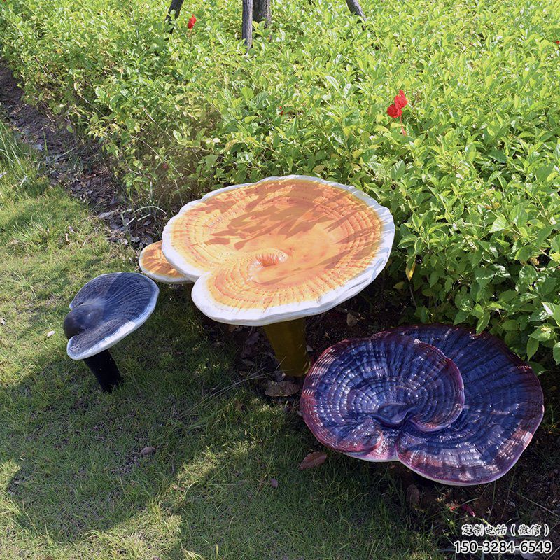 農(nóng)村靈芝雕塑 抽象藝術(shù)植物雕塑 烤漆果蔬雕塑