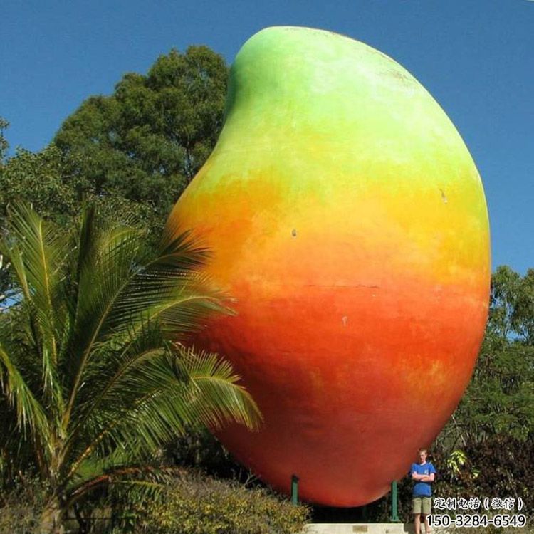 街道芒果雕塑 現代景觀水果雕塑 彩繪果蔬雕塑