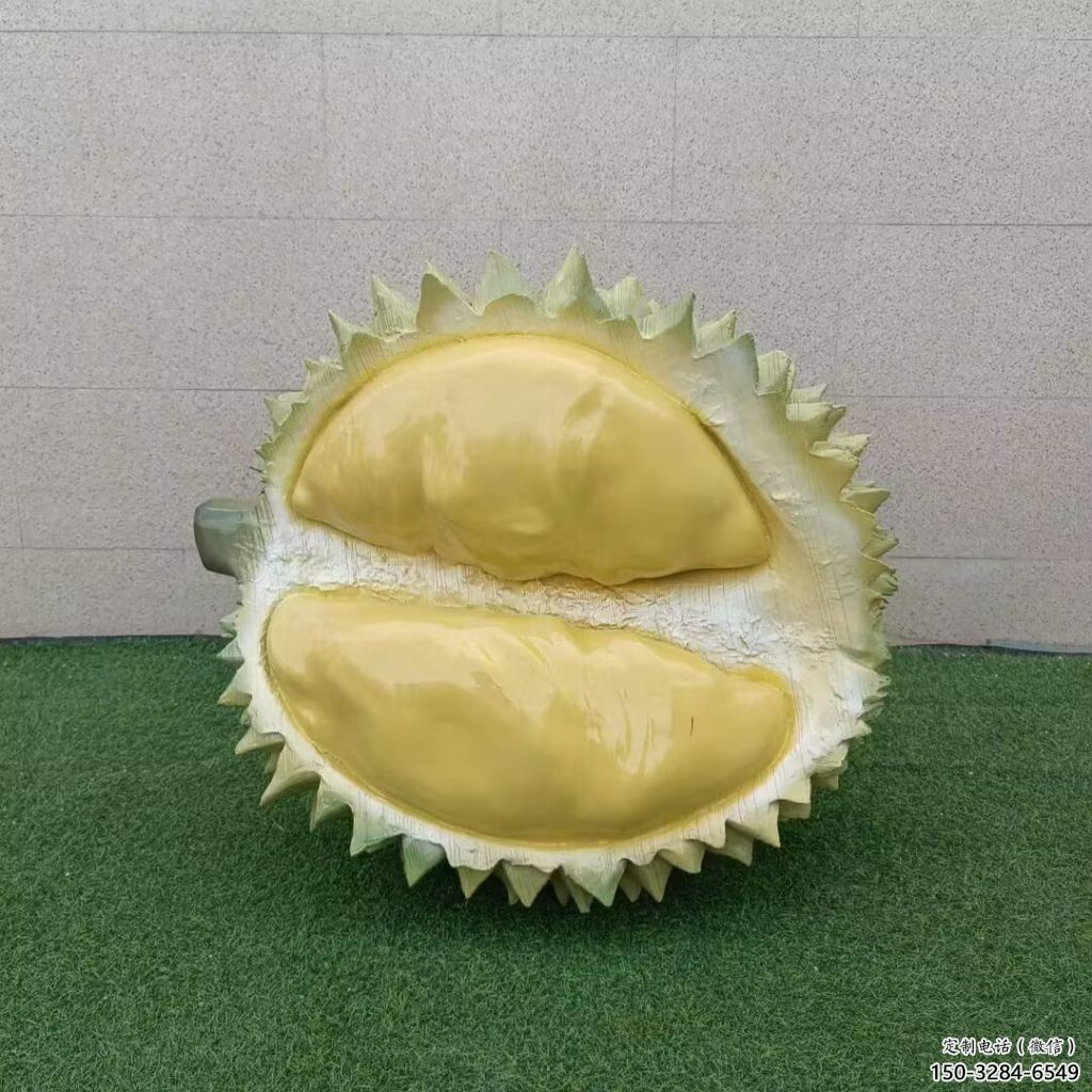 仿真榴蓮雕塑 現代果蔬雕塑彩繪水果雕塑
