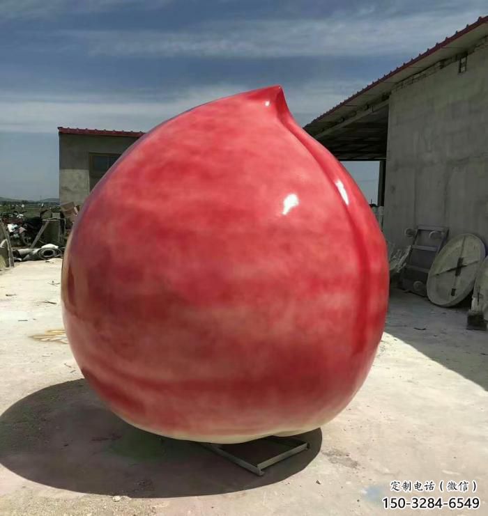 公園水蜜桃雕塑 酒店門口雕塑 彩繪擺件