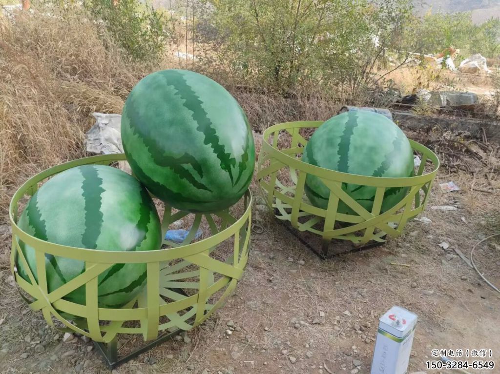 店門口西瓜雕塑 創意景觀雕塑 仿真擺件