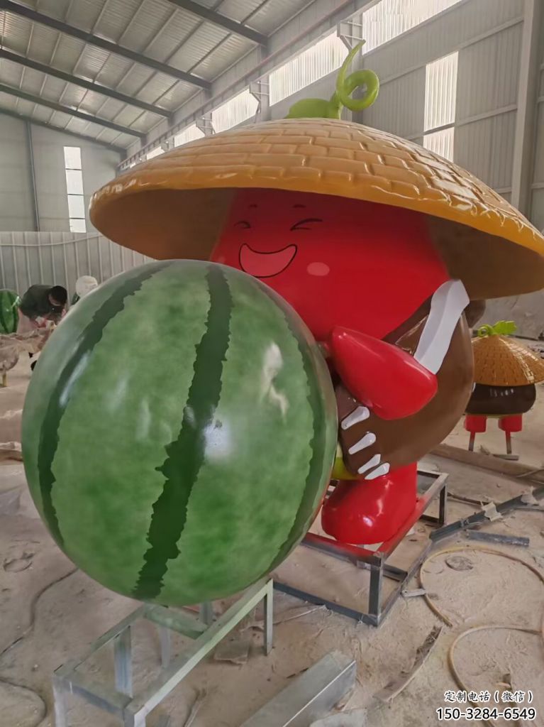 風景區(qū)西瓜雕塑 售樓處廣場雕塑 卡通擺件