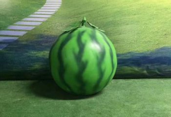 商業(yè)街西瓜雕塑 烤漆果蔬雕塑 彩繪水果雕塑