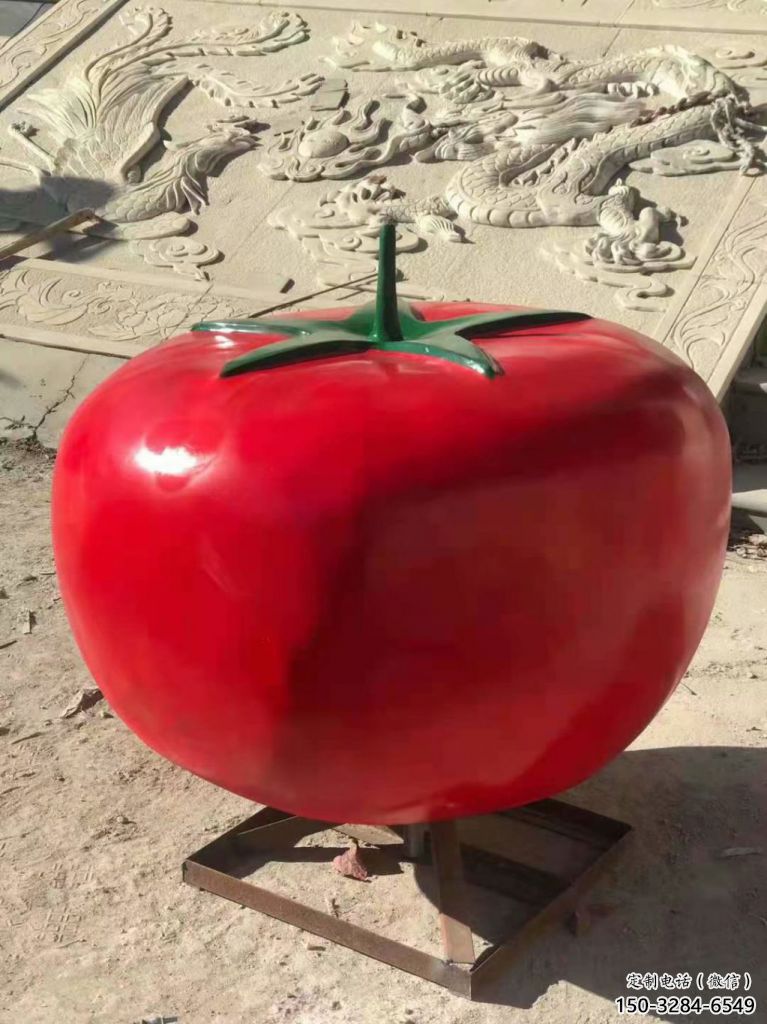 大型番茄雕塑 商業(yè)街廣場(chǎng)雕塑 彩繪擺件