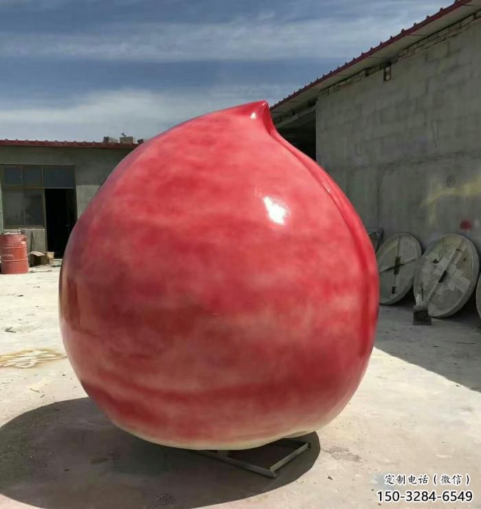 酒店桃子雕塑 庭院仿真雕塑 彩繪小品