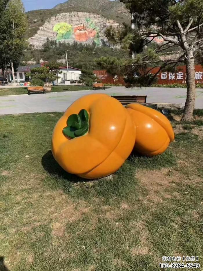 田間柿子雕塑 彩繪仿真雕塑 園林擺件