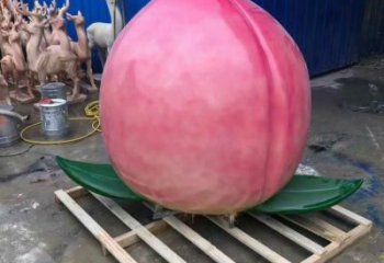 彩繪桃子雕塑 仿真雕塑 步行街?jǐn)[件