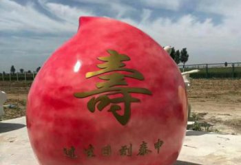 創(chuàng)意桃子雕塑 步行街店門口雕塑 水果小品