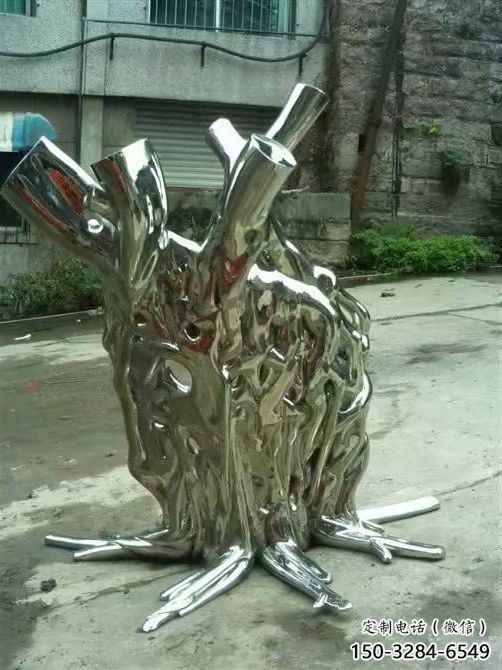 噴漆樹樁雕塑 中式村口大樹雕塑 草地植物雕塑