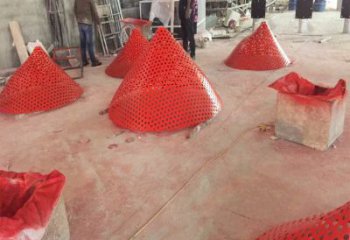 百合花雕塑 抽象藝術(shù)植物雕塑 烤漆花卉雕塑