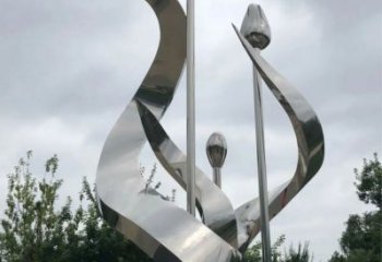 商業(yè)街百合花雕塑 烤漆花卉雕塑 彩繪植物雕塑