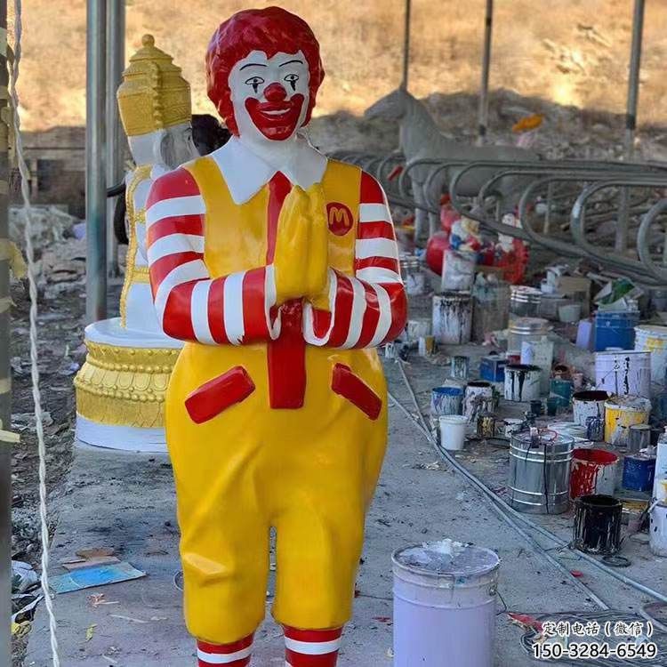 彩繪小丑雕塑生產(chǎn) 民俗雕塑 步行街擺件