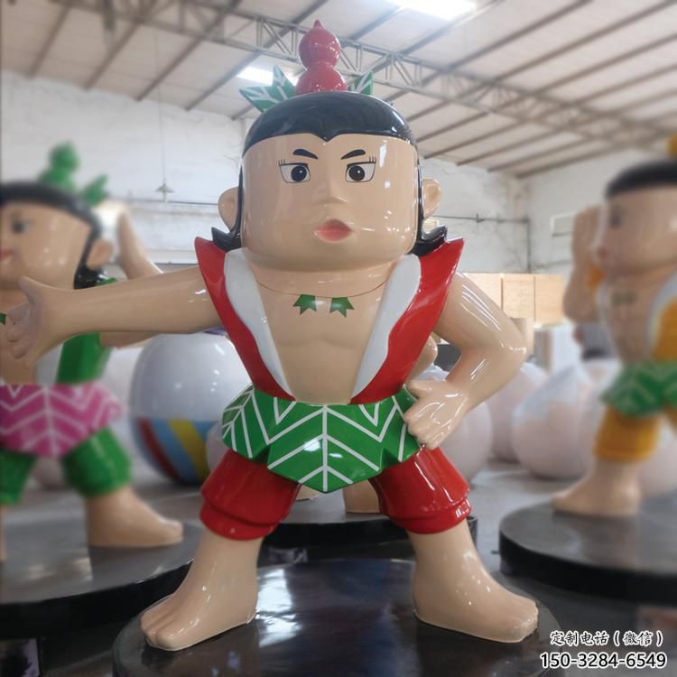 葫蘆娃雕塑廠 景觀美陳卡通雕塑 噴漆動漫雕塑