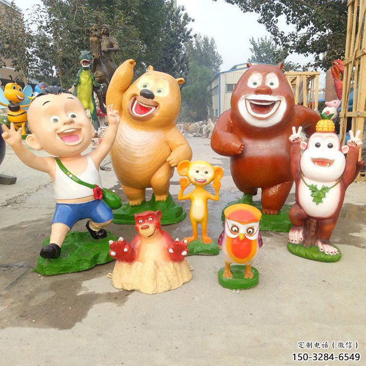 庭院大頭兒子雕塑 城市彩繪雕塑 卡通小品