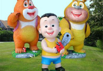 廣場大頭兒子雕塑 公園卡通雕塑 抽象擺件