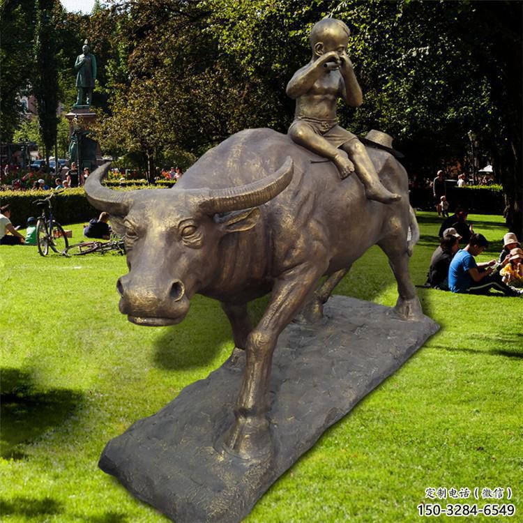 室內牧童雕塑廠家 仿真景觀鑄銅雕塑 大型民俗雕塑