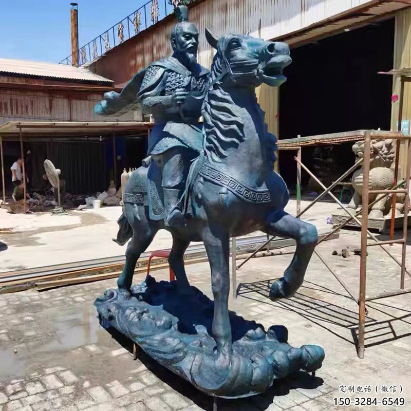 鑄造岳飛雕塑 中式村口名人雕塑 景觀肖像雕塑