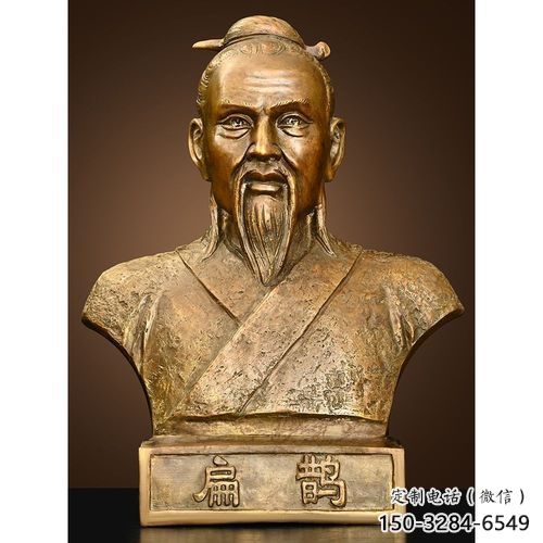 景觀扁鵲雕塑 烤漆大型名醫(yī)雕塑 藥王胸像雕塑