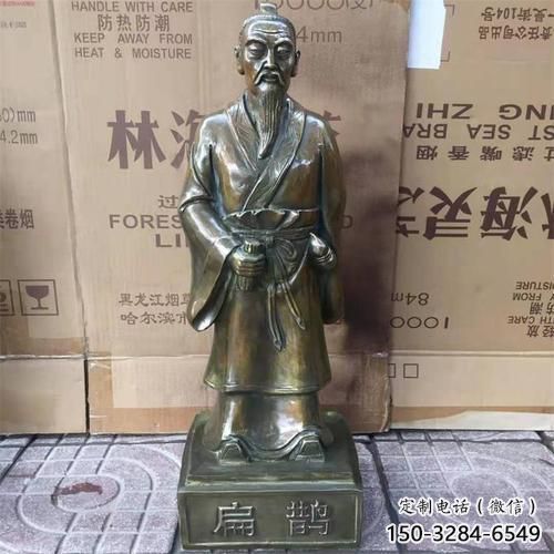 中式扁鵲雕塑 鑄銅名醫雕塑 仿古藥王雕塑