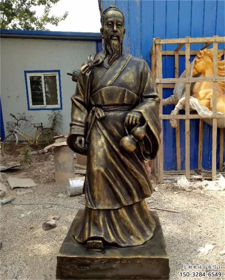 步行街華佗雕塑 游樂場名醫(yī)雕塑 鑄造藥王雕塑