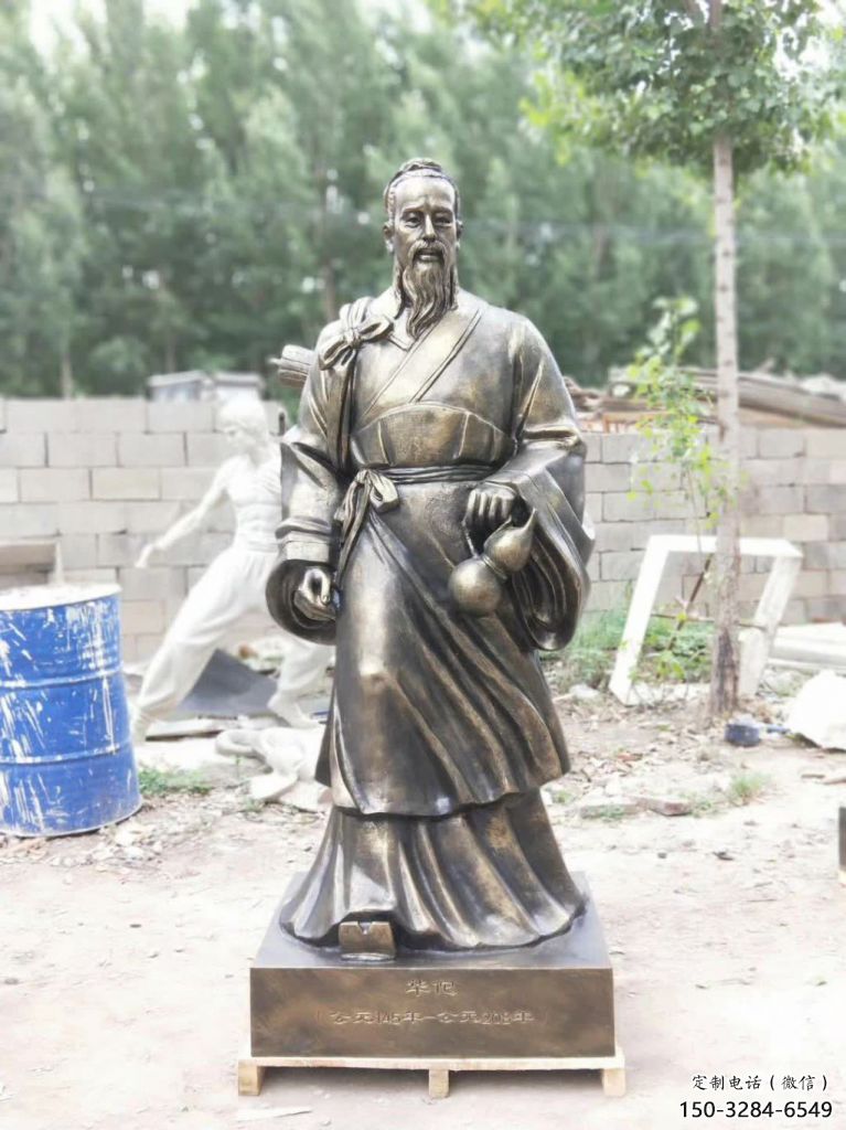 公園華佗雕塑 創意企業名醫雕塑 美陳藥王雕塑