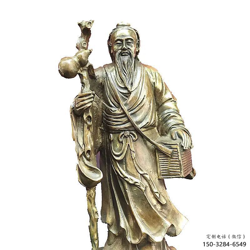 園林華佗雕塑 大型名醫雕塑 中式藥王雕塑