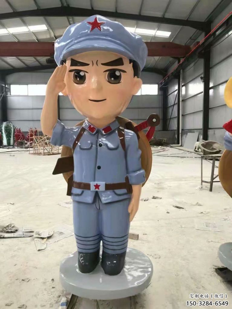 噴漆武警雕塑 中式村口警察雕塑 草地戰士雕塑