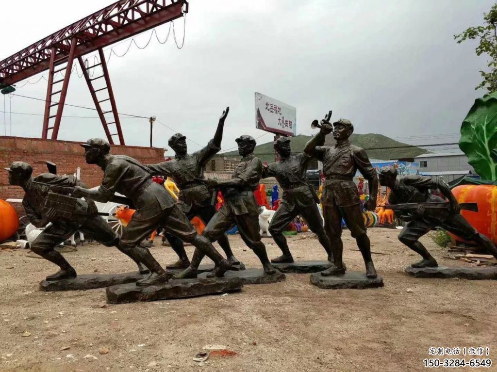 武警雕塑 鑄銅園林警察雕塑 住宅小區(qū)戰(zhàn)士雕塑