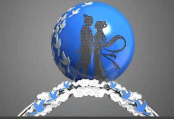 青銅牛郎織女雕塑 校園神話雕塑 商業街雕塑