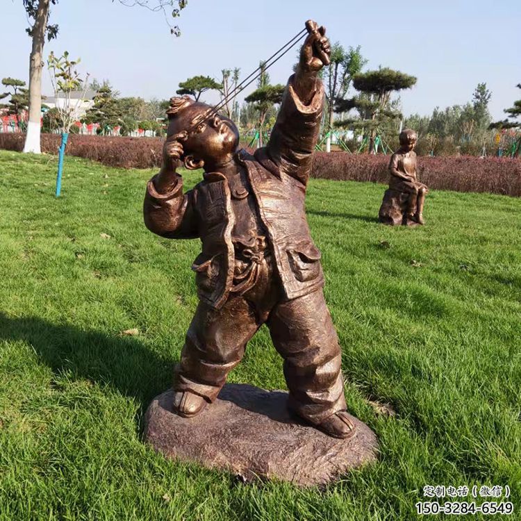 村口小孩子雕塑 景觀玩耍雕塑 公園童趣雕塑