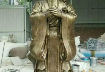 大型孔子雕塑 歐式步行街雕塑 彩繪古代雕塑