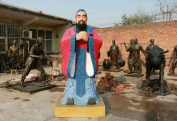 大型孔子雕塑 步行街學校雕塑 彩繪擺件